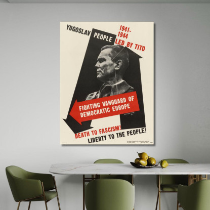 Morte Al Fascismo! Libertà Al Popolo! Edward McKnight Kauffer emk2 quadro stampato su tela