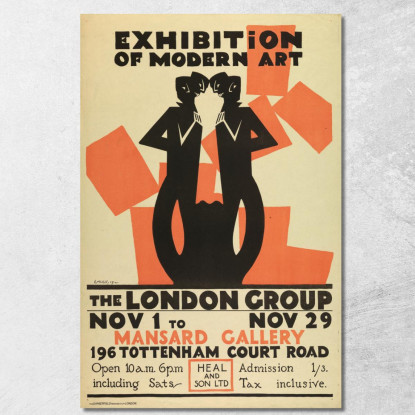 Esposizione D'Arte Moderna - The London Group Edward McKnight Kauffer emk3 quadro stampato su tela