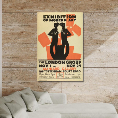 Esposizione D'Arte Moderna - The London Group Edward McKnight Kauffer emk3 quadro stampato su tela
