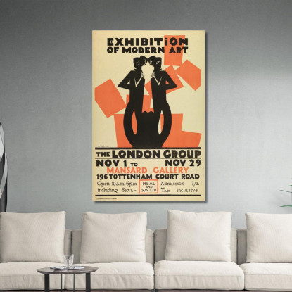Esposizione D'Arte Moderna - The London Group Edward McKnight Kauffer emk3 quadro stampato su tela