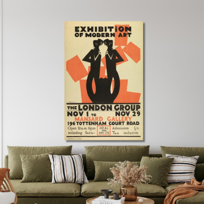 Esposizione D'Arte Moderna - The London Group Edward McKnight Kauffer emk3 quadro stampato su tela