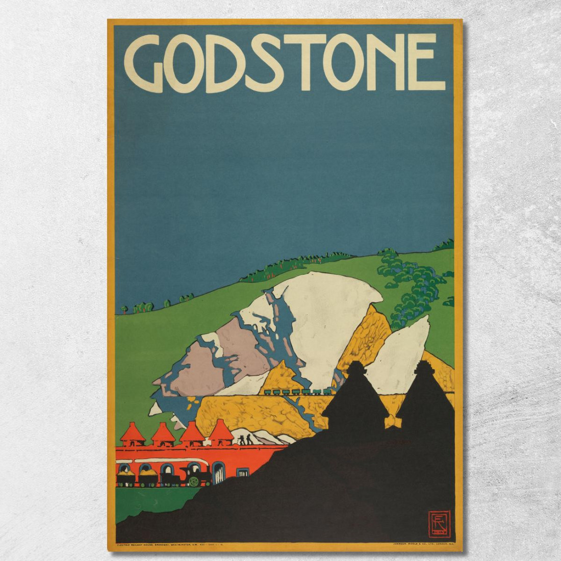 Godstone Metropolitana Di Londra Edward McKnight Kauffer emk7 quadro stampato su tela