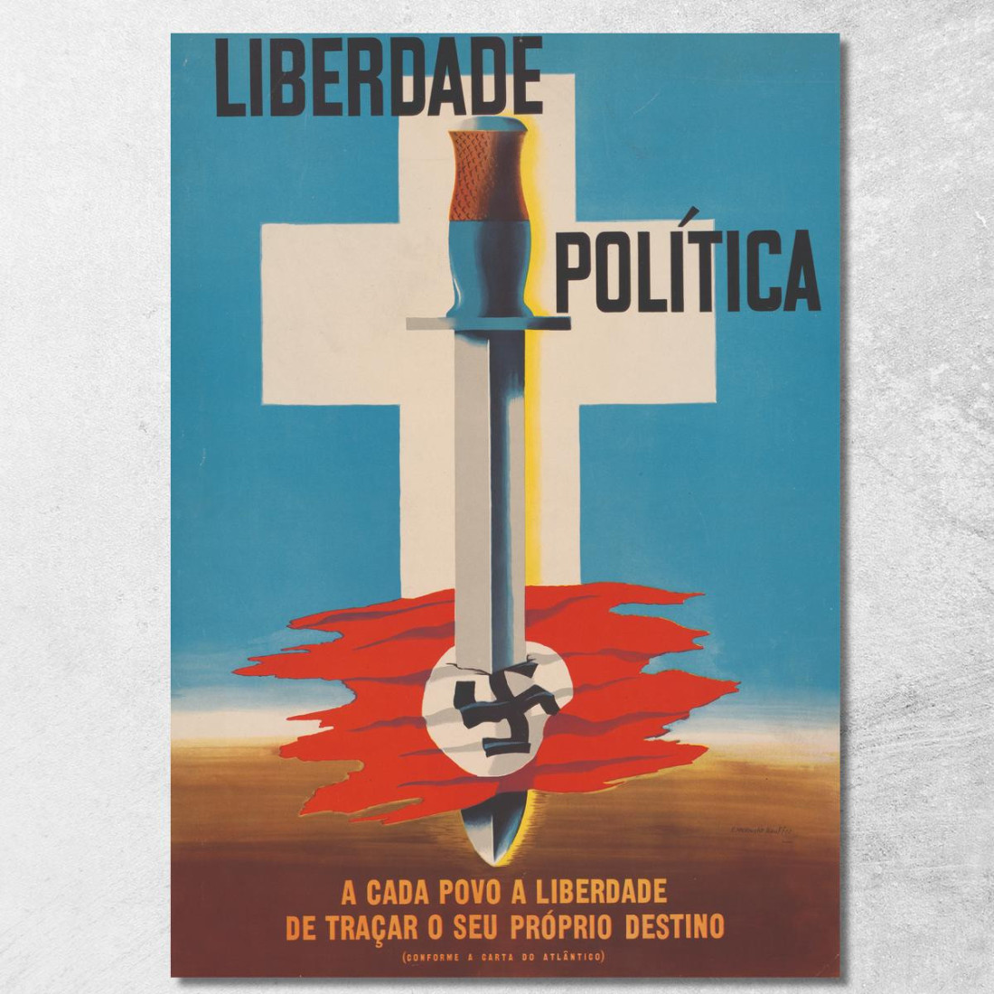 Libertà Politica A Ogni Popolo La Libertà Di Tracciare Il Proprio Destino Edward McKnight Kauffer emk8 quadro stampato su tela