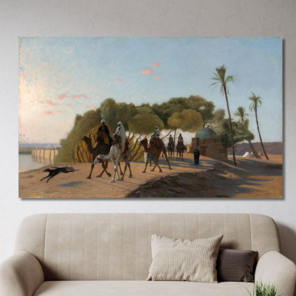Lasciare L'Oasi Jean-Léon Gérôme jlg77 quadro stampato su tela