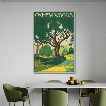 Oxhey Woods Metropolitana Di Londra Edward McKnight Kauffer emk11 quadro stampato su tela