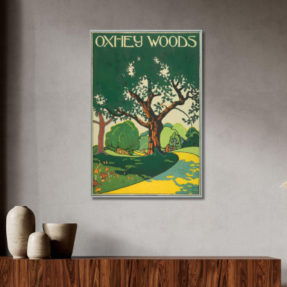 Oxhey Woods Metropolitana Di Londra Edward McKnight Kauffer emk11 quadro stampato su tela