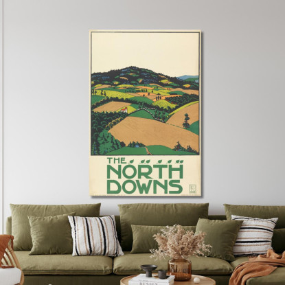 The North Downs Metropolitana Di Londra Edward McKnight Kauffer emk14 quadro stampato su tela
