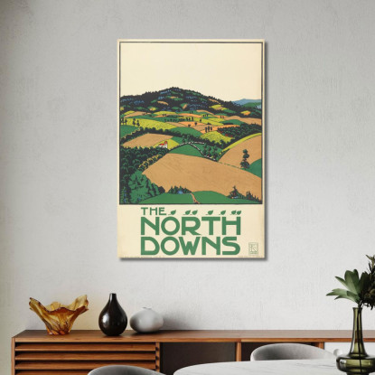 The North Downs Metropolitana Di Londra Edward McKnight Kauffer emk14 quadro stampato su tela