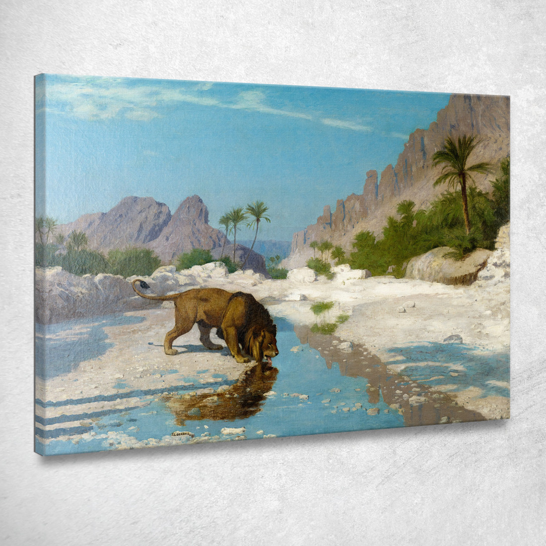 Leone Nel Deserto Jean-Léon Gérôme jlg79 quadro stampato su tela