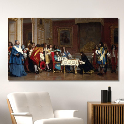 Luigi Xiv E Molière Jean-Léon Gérôme jlg82 quadro stampato su tela