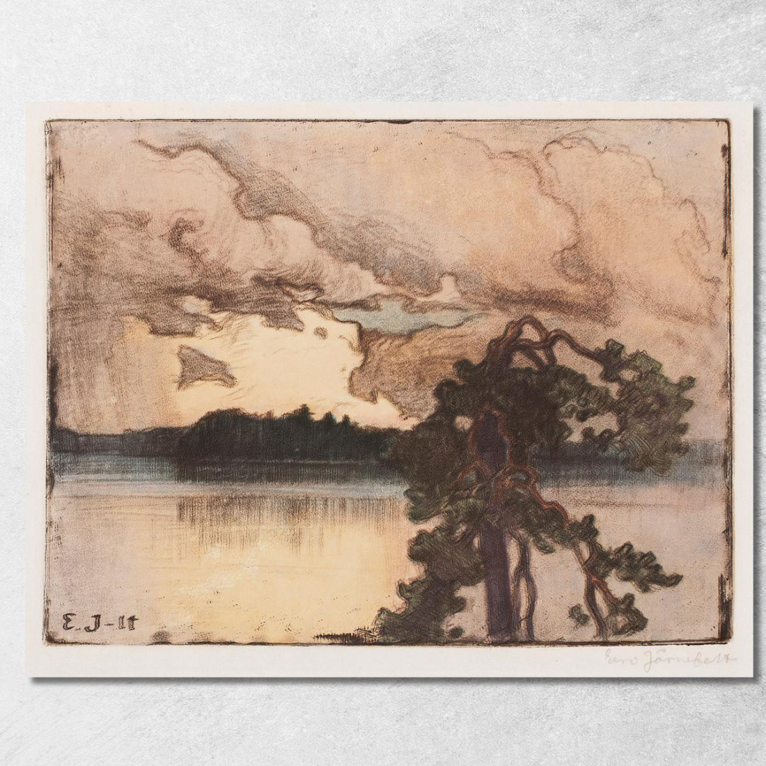 Paisaje Lacustre Al Atardecer Eero Järnefelt ejr18 cuadro en lienzo