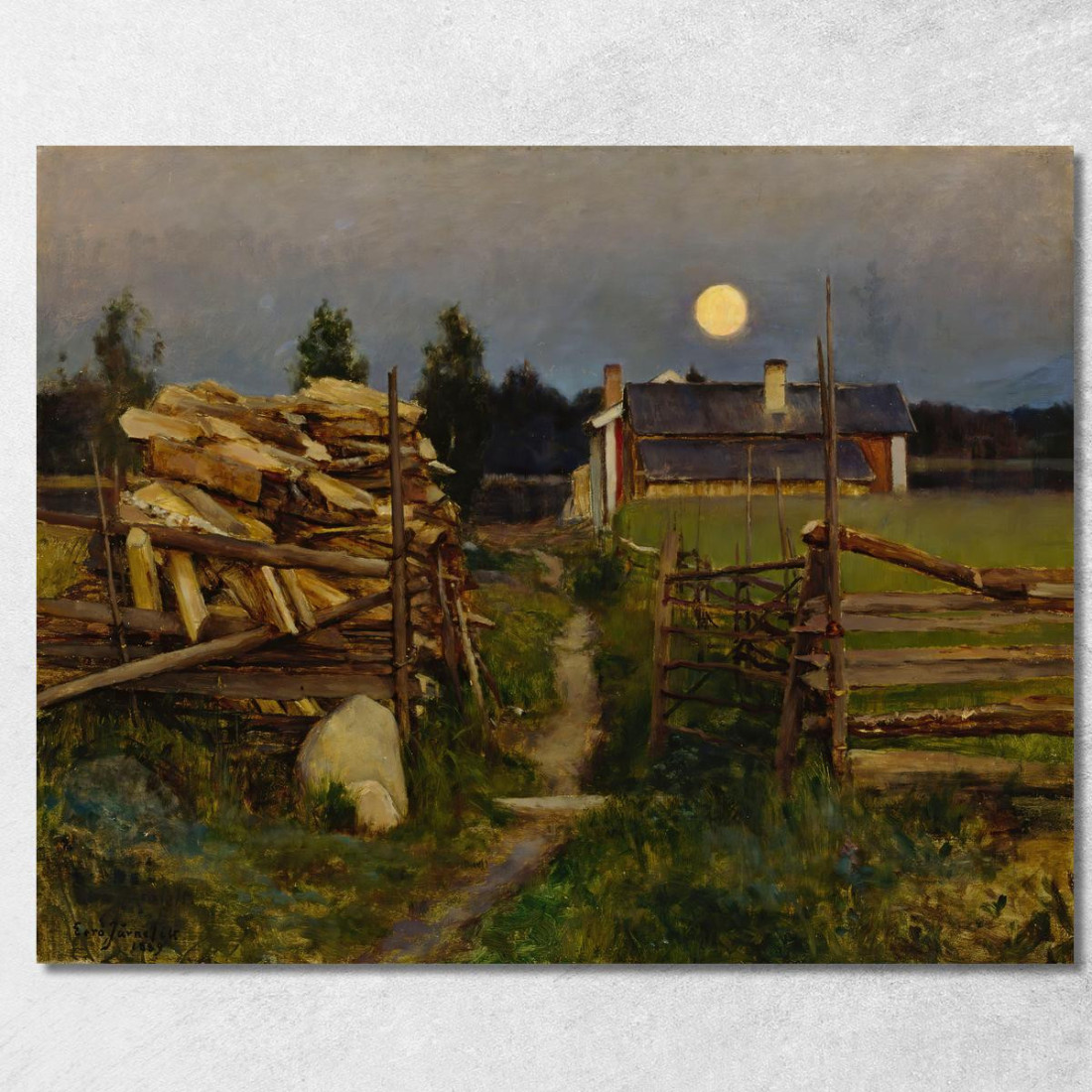Noche De Verano Con Luna Eero Järnefelt ejr33 cuadro en lienzo