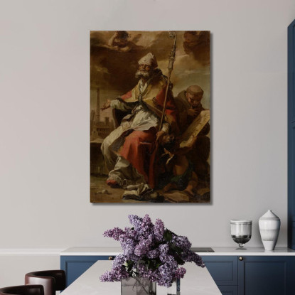 Santi Petronio Di Bologna E Bernardino Da Siena Gaetano Gandolfi ggn10 quadro stampato su tela