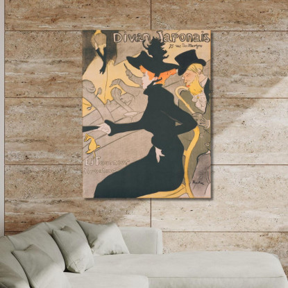 Divan Japonais Henri de Toulouse-Lautrec htl32 quadro stampato su tela