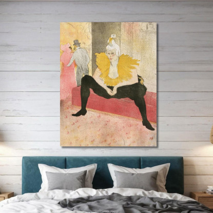 Elles - Il Clown Seduto Mlle Cha-U-Ka-O Henri de Toulouse-Lautrec htl33 quadro stampato su tela