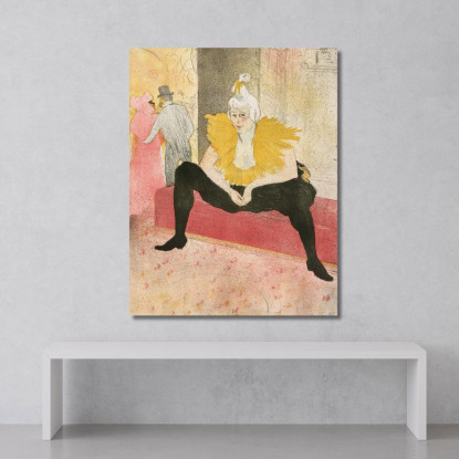 Elles - Il Clown Seduto Mlle Cha-U-Ka-O Henri de Toulouse-Lautrec htl33 quadro stampato su tela