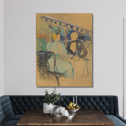 Gente Elegante Agli Ambassadeurs (Aux Ambassadeurs - Gens Chic) Henri de Toulouse-Lautrec htl38 quadro stampato su tela