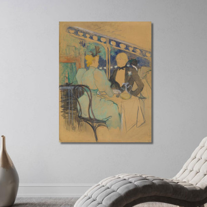 Gente Elegante Agli Ambassadeurs (Aux Ambassadeurs - Gens Chic) Henri de Toulouse-Lautrec htl38 quadro stampato su tela