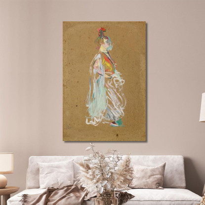 La Goulue In Costume Da Almée Henri de Toulouse-Lautrec htl52 quadro stampato su tela