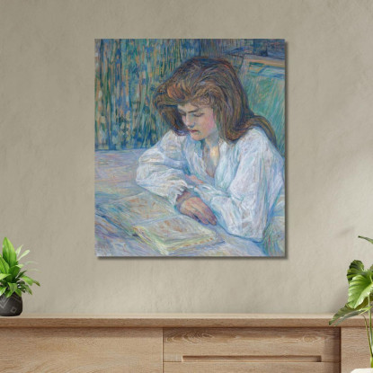 La Lettrice Henri de Toulouse-Lautrec htl54 quadro stampato su tela