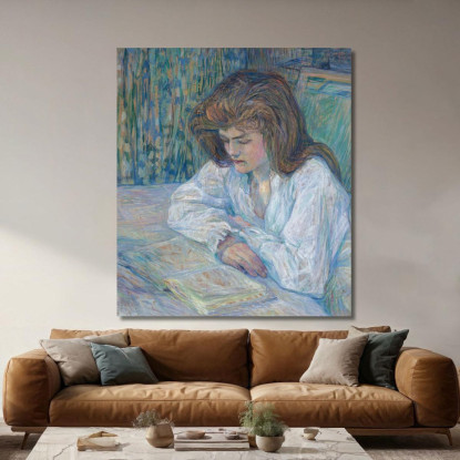 La Lettrice Henri de Toulouse-Lautrec htl54 quadro stampato su tela