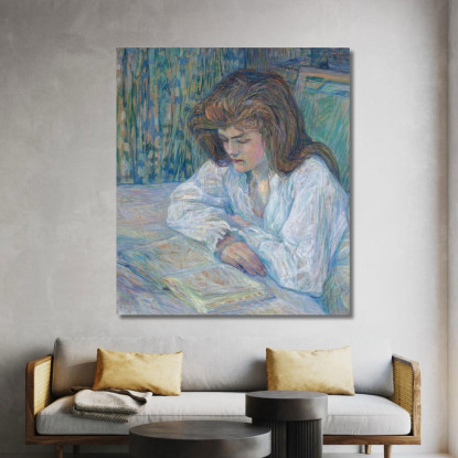 La Lettrice Henri de Toulouse-Lautrec htl54 quadro stampato su tela