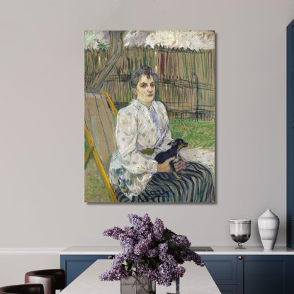 Signora Con Un Cane Henri de Toulouse-Lautrec htl56 quadro stampato su tela