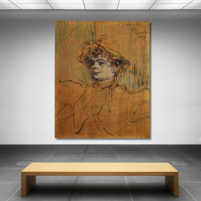 Mademoiselle Nys Henri de Toulouse-Lautrec htl64 quadro stampato su tela