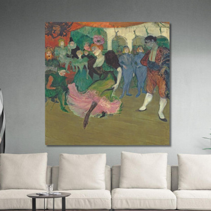 Marcelle Lender Che Danza Il Bolero In Chilpéric Henri de Toulouse-Lautrec htl65 quadro stampato su tela
