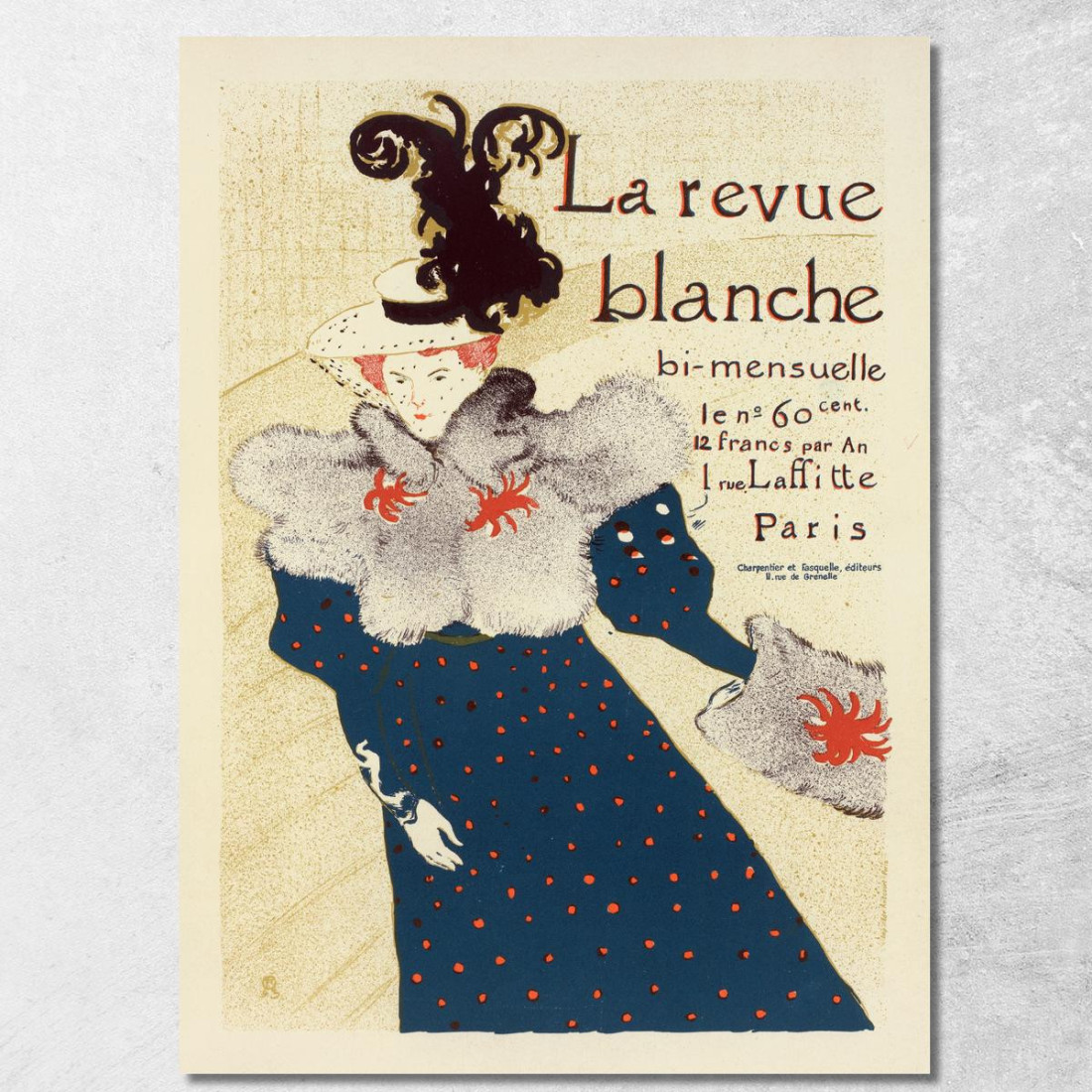 Revue Blanche Henri de Toulouse-Lautrec htl89 quadro stampato su tela