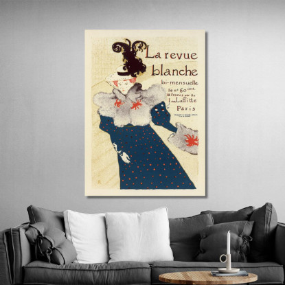 Revue Blanche Henri de Toulouse-Lautrec htl89 quadro stampato su tela