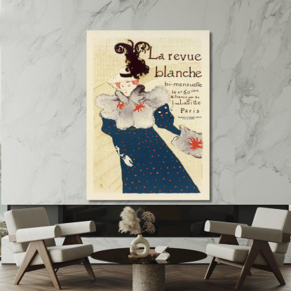 Revue Blanche Henri de Toulouse-Lautrec htl89 quadro stampato su tela