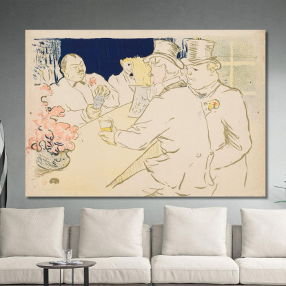 L'Irish And American Bar Rue Royale Henri de Toulouse-Lautrec htl96 quadro stampato su tela
