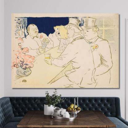 L'Irish And American Bar Rue Royale Henri de Toulouse-Lautrec htl96 quadro stampato su tela