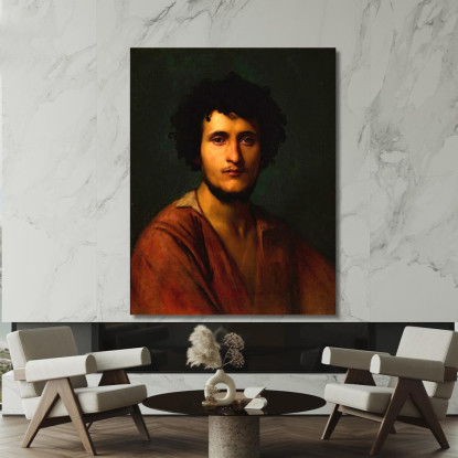 Portrait Study Of Giacomo Orlandi Di Subiaco Jean-Léon Gérôme jlg103 quadro stampato su tela