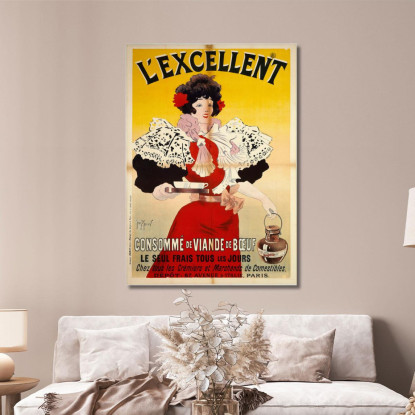 L'Eccellente Consommé Di Carne Di Manzo Henri Georges Meunier hgm22 quadro stampato su tela