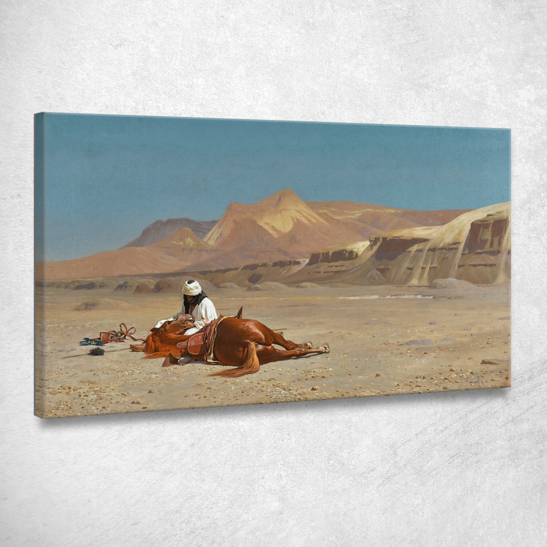 Cavaliere E Il Suo Destriero Nel Deserto Jean-Léon Gérôme jlg116 quadro stampato su tela