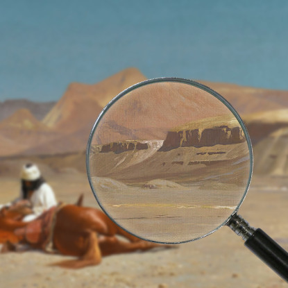 Cavaliere E Il Suo Destriero Nel Deserto Jean-Léon Gérôme jlg116 quadro stampato su tela