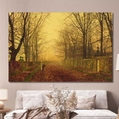 Un'Idillio Dorato John Atkinson Grimshaw jag2 quadro stampato su tela