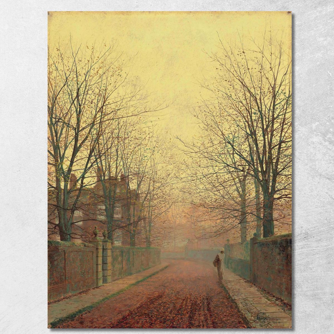 Un Viottolo Autunnale 2 John Atkinson Grimshaw jag16 quadro stampato su tela