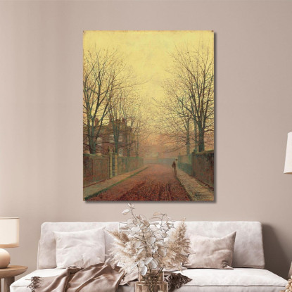 Un Viottolo Autunnale 2 John Atkinson Grimshaw jag16 quadro stampato su tela