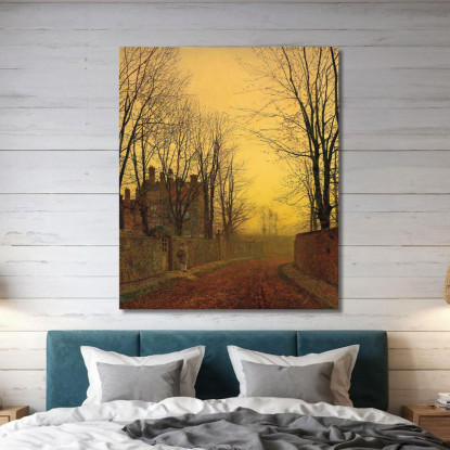 Un Viottolo Autunnale John Atkinson Grimshaw jag17 quadro stampato su tela