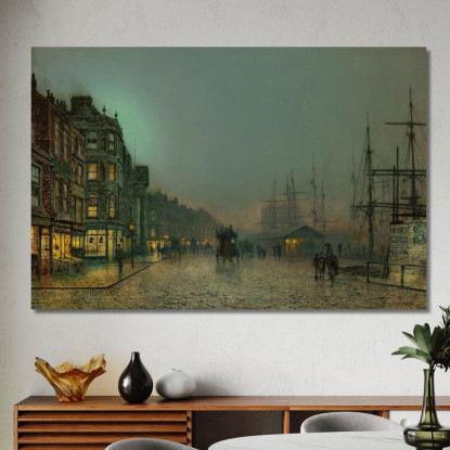 Le Luci Di Liverpool John Atkinson Grimshaw jag40 quadro stampato su tela