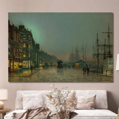 Le Luci Di Liverpool John Atkinson Grimshaw jag40 quadro stampato su tela