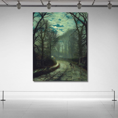 Verso Casa John Atkinson Grimshaw jag47 quadro stampato su tela