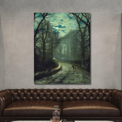 Verso Casa John Atkinson Grimshaw jag47 quadro stampato su tela