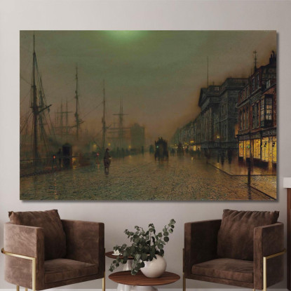 Reekie Glasgow John Atkinson Grimshaw jag55 quadro stampato su tela