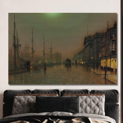 Reekie Glasgow John Atkinson Grimshaw jag55 quadro stampato su tela