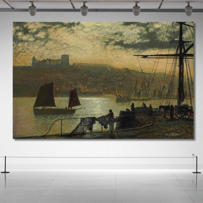 Abbazia E Chiesa Di Whitby John Atkinson Grimshaw jag81 quadro stampato su tela