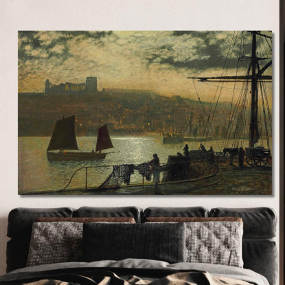 Abbazia E Chiesa Di Whitby John Atkinson Grimshaw jag81 quadro stampato su tela